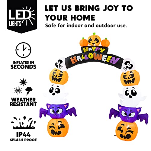 8 FT Halloween Inflatable Pumpkin Archway with LED Lights A983