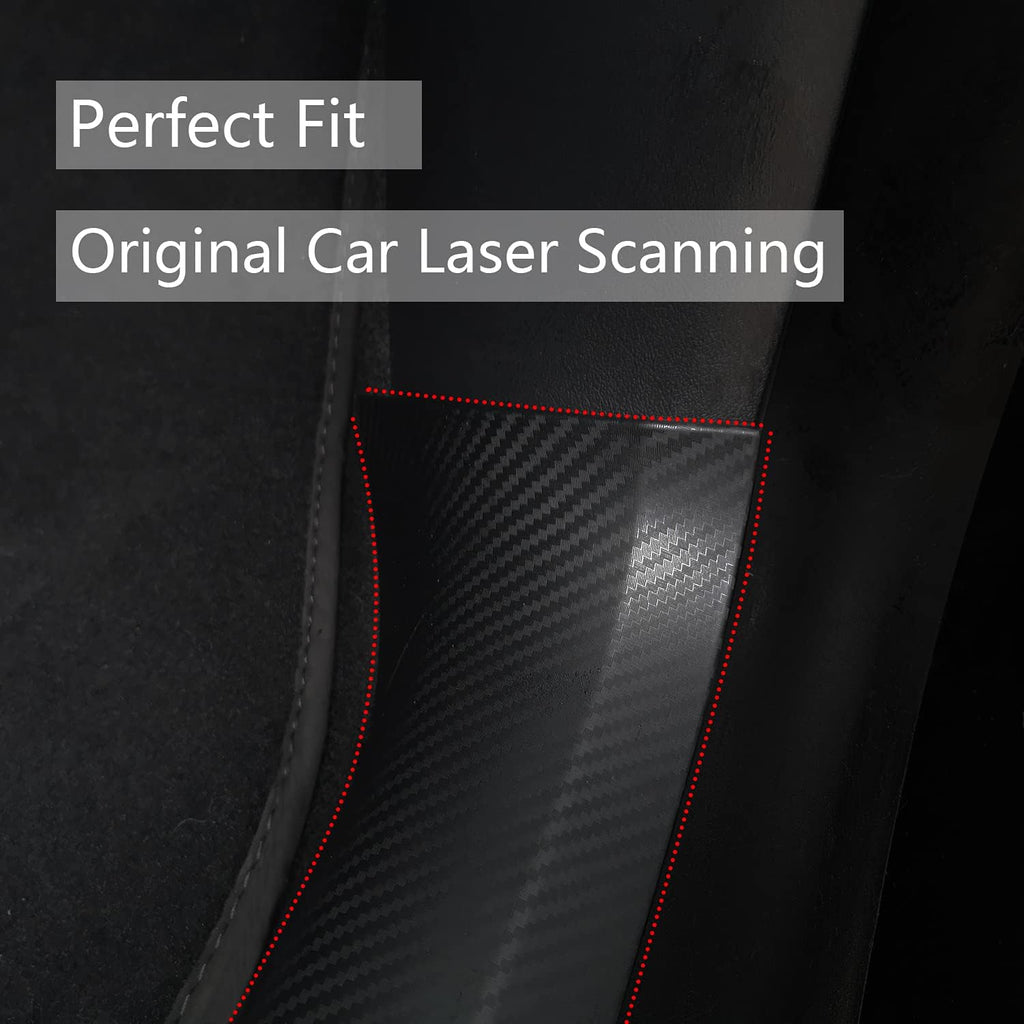 Matte Carbon Fiber ABS Door Sill Protector Set for Tesla Model Y M7355