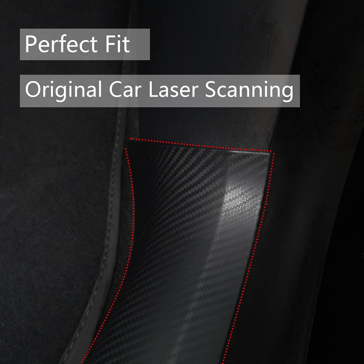Matte Carbon Fiber ABS Door Sill Protector Set for Tesla Model Y M7355