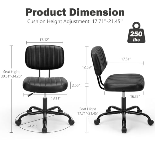 Deep Brown Height Adjustable PU Leather Swivel Office Chair I959