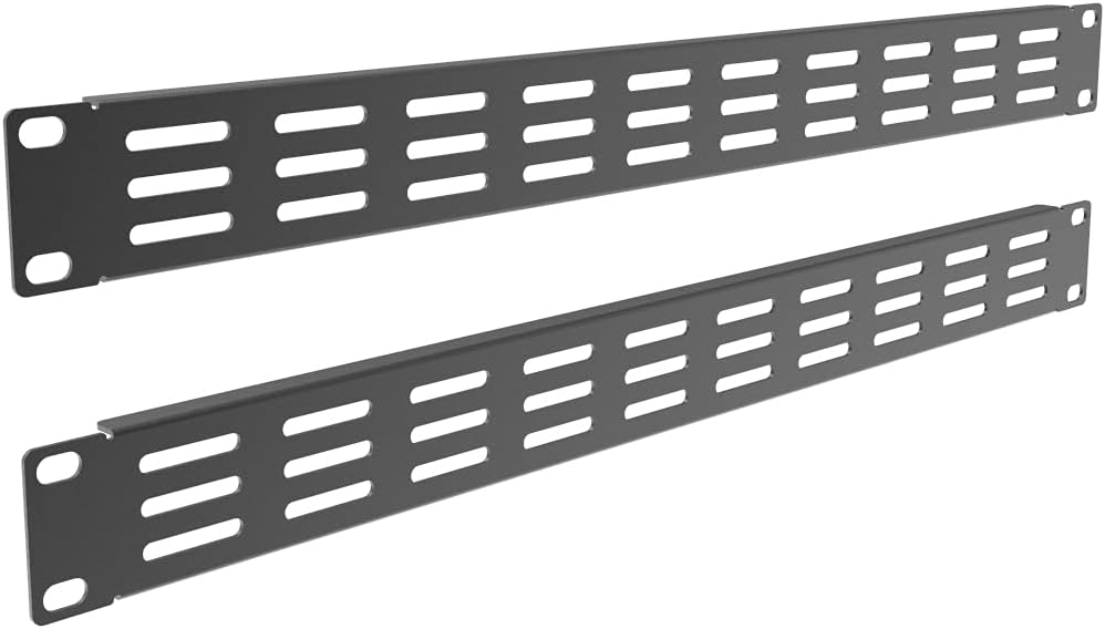 10 Pack 1U Horizontal Rack Mount Cable Management Panel with Cable Entry Brush Black R685