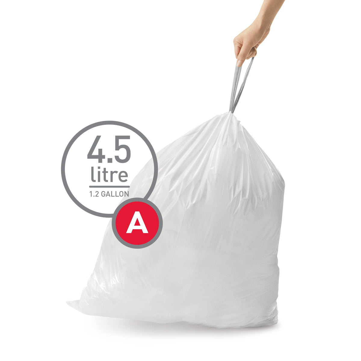 White Drawstring Trash Bags, 150 Count, 4.5 Liter / 1.2 Gallon R231