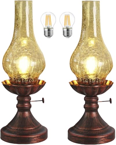 Vintage Crackled Glass Table Lamp Q900783