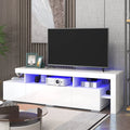 White High Gloss LED TV Stand with Shelf B408472