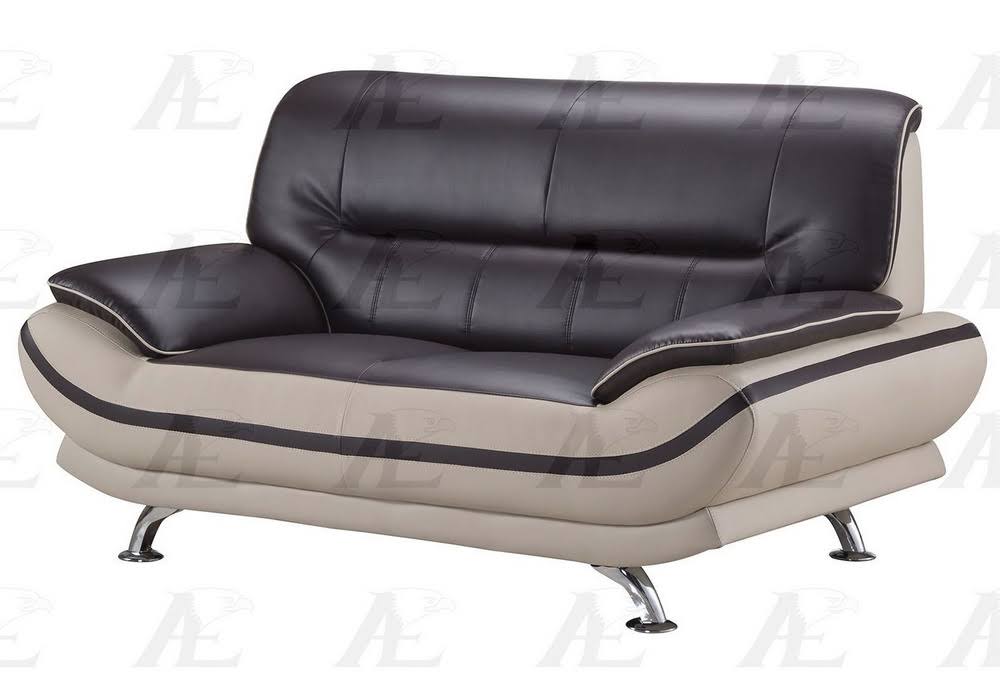 Mahogany/Light Gray Loveseat B238