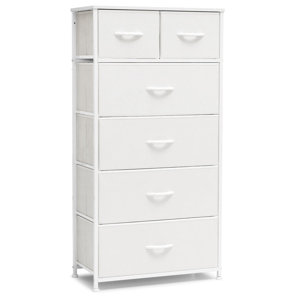White 6 Drawer Wood Dresser C262