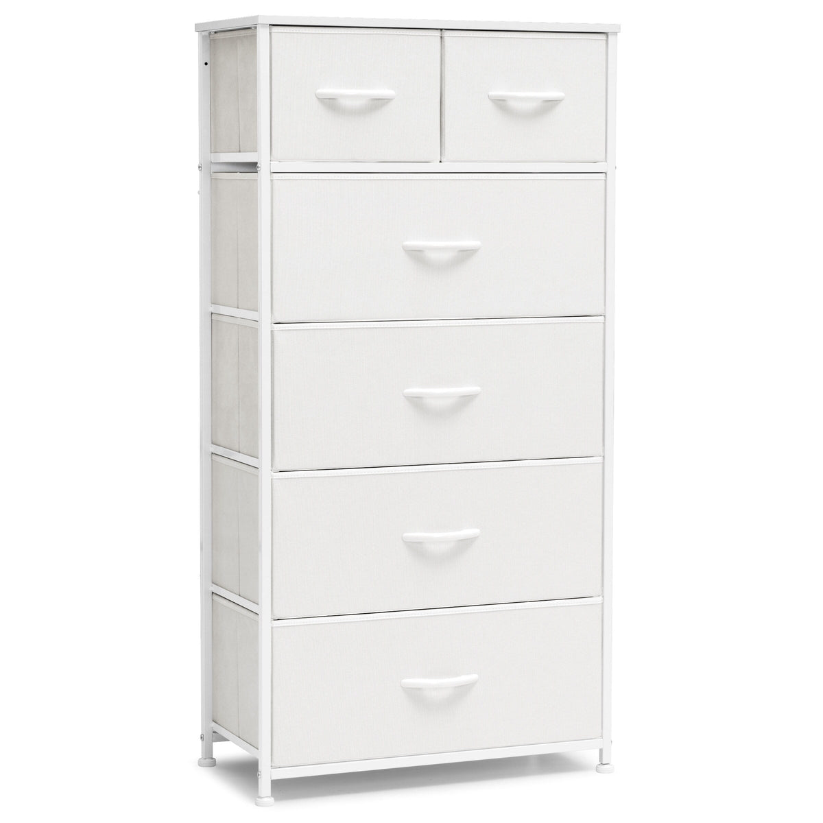 White 6 Drawer Wood Dresser C262