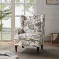Green Wingback Accent Chair with Wood Legs R780441