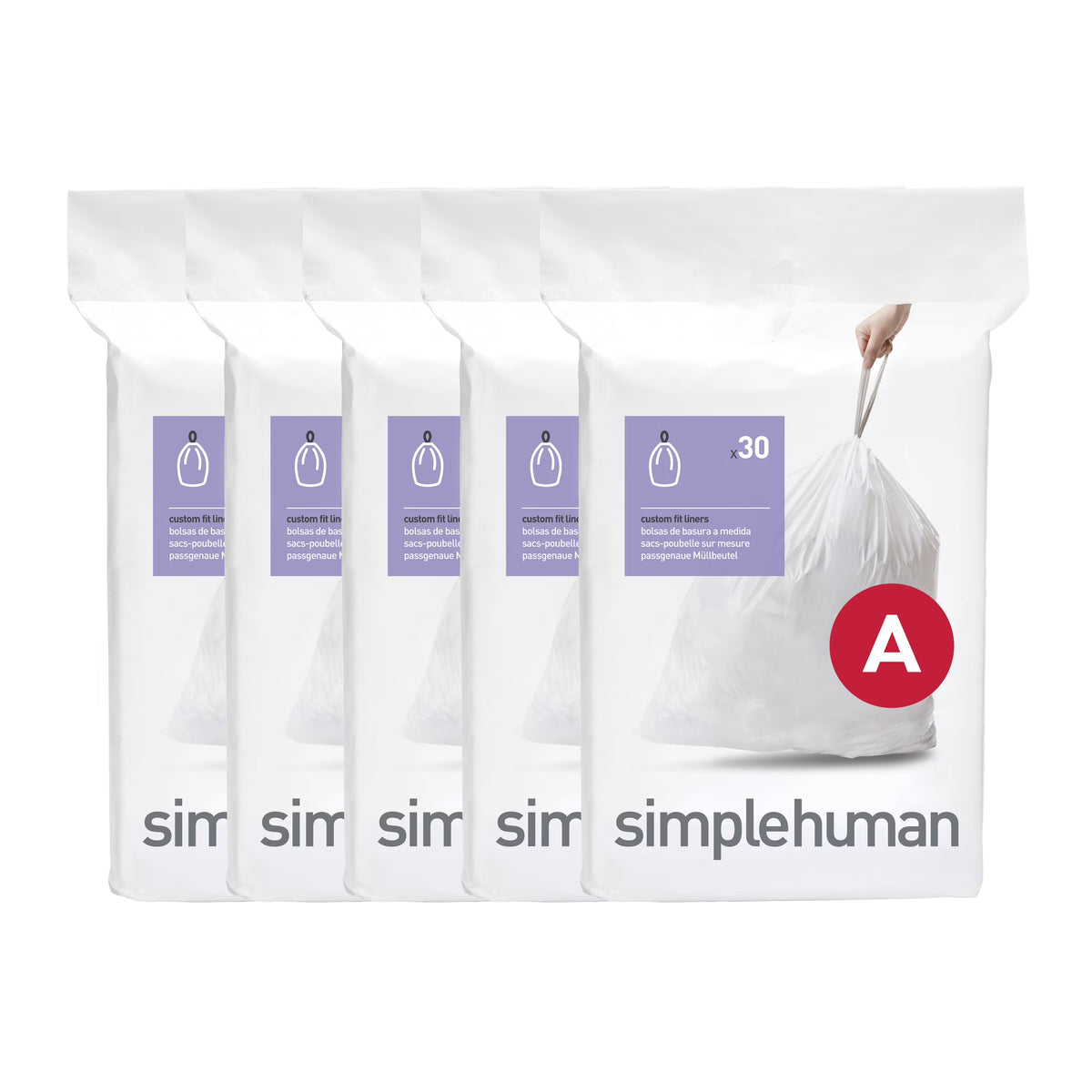 White Drawstring Trash Bags, 150 Count, 4.5 Liter / 1.2 Gallon R231