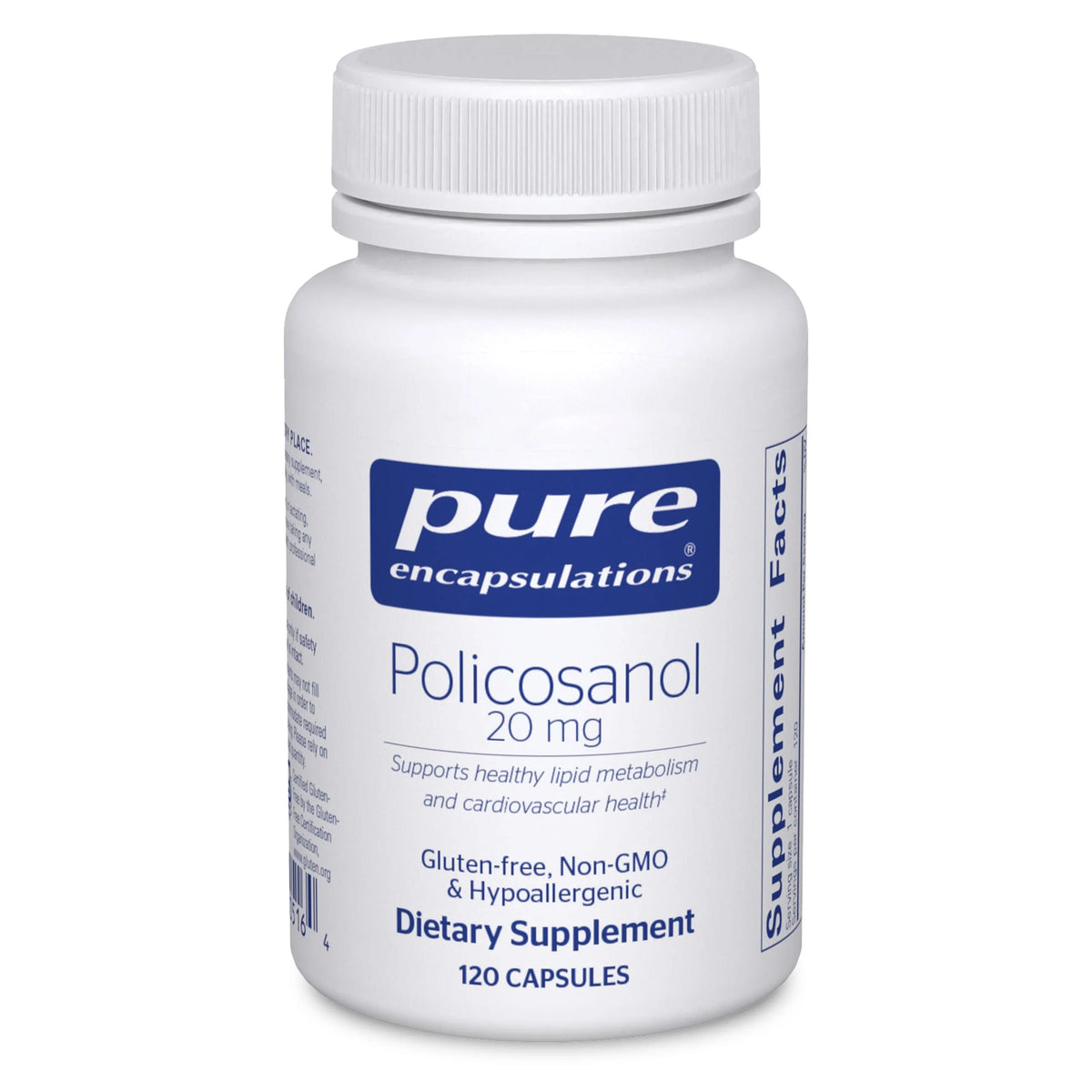 Policosanol 20 mg Hypoallergenic Supplement 120 Capsules C64230