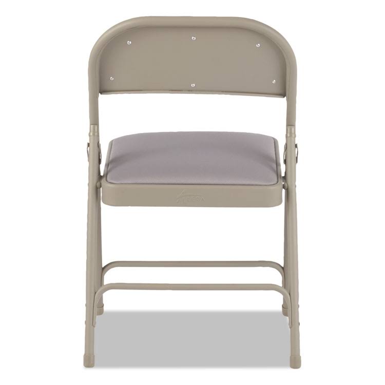 Steel Folding Chair with Fabric Back/Seat, Tan, 4/Carton R65580