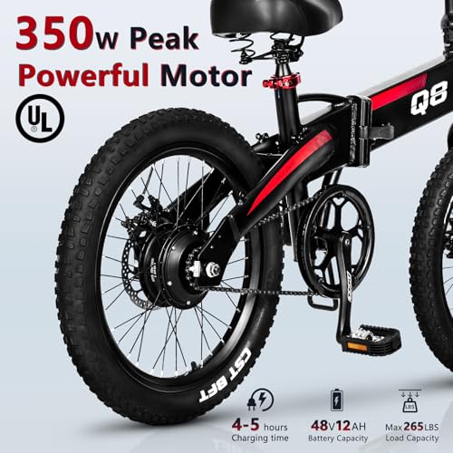 Folding Electric Bike with 576WH Removable Battery, 500W Motor, 20MPH G806231