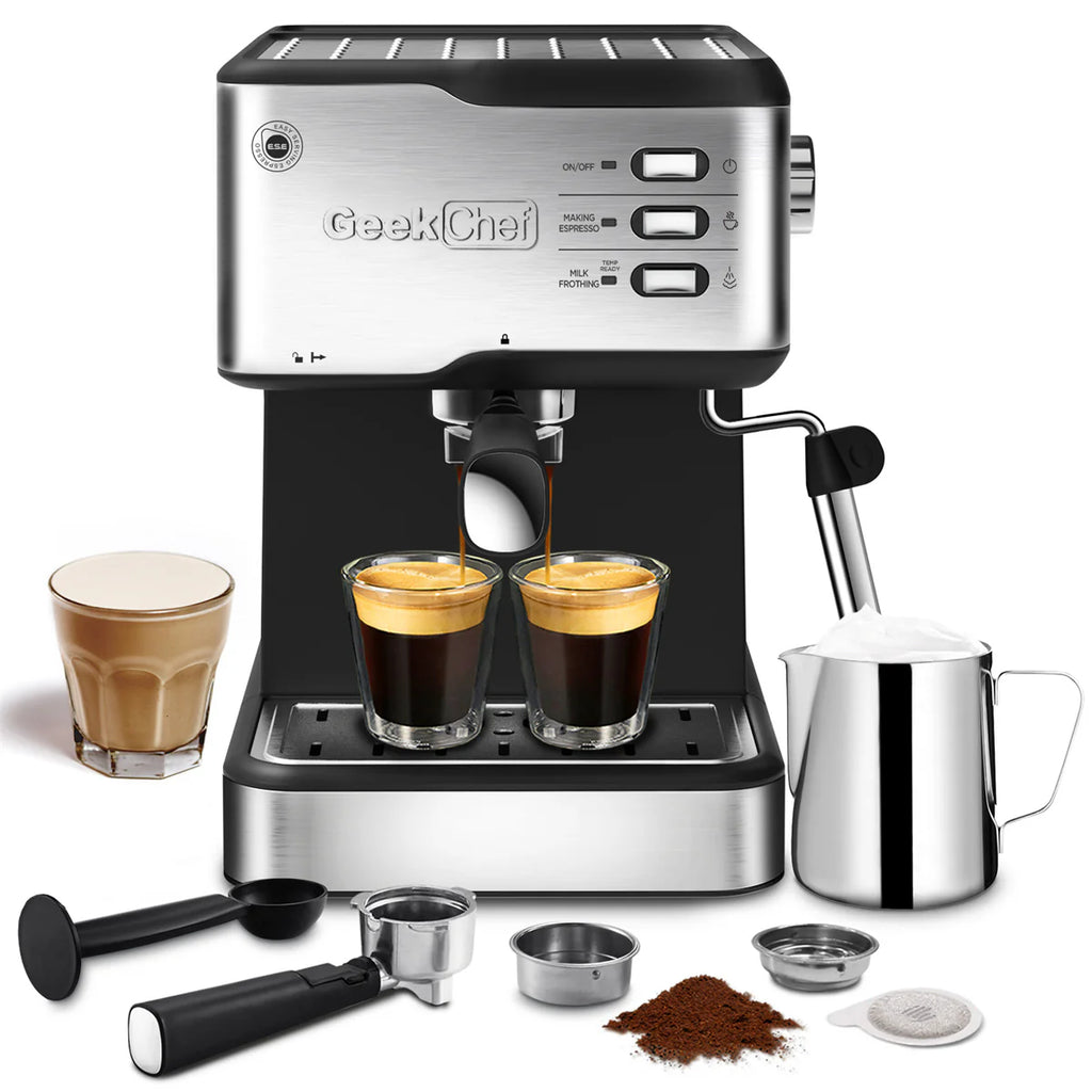 20 Bar Espresso & Cappuccino Maker with Milk Frother Steam Wand E300894