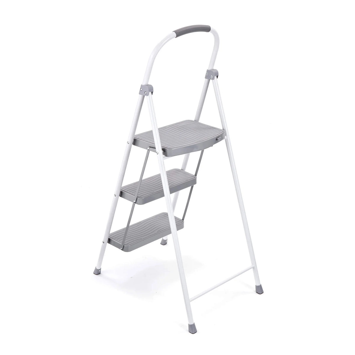 3 Step Folding Steel Step Stool, White V895