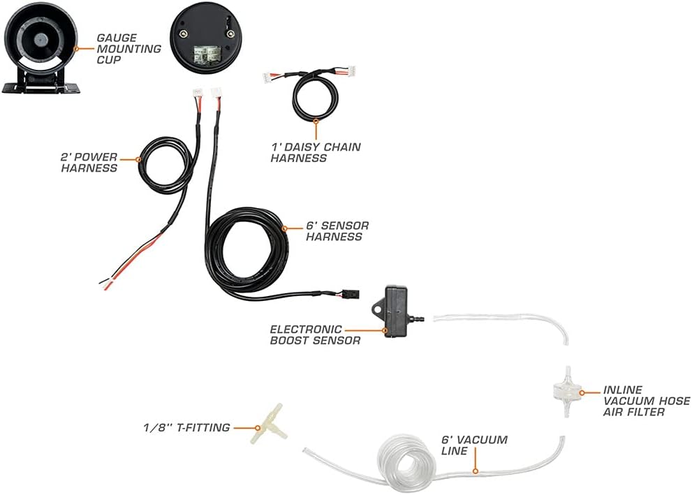 30 PSI Boost/Vacuum Gauge Kit with Electronic Pressure Sensor Q43029