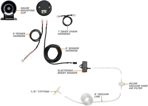 30 PSI Boost/Vacuum Gauge Kit with Electronic Pressure Sensor Q43029