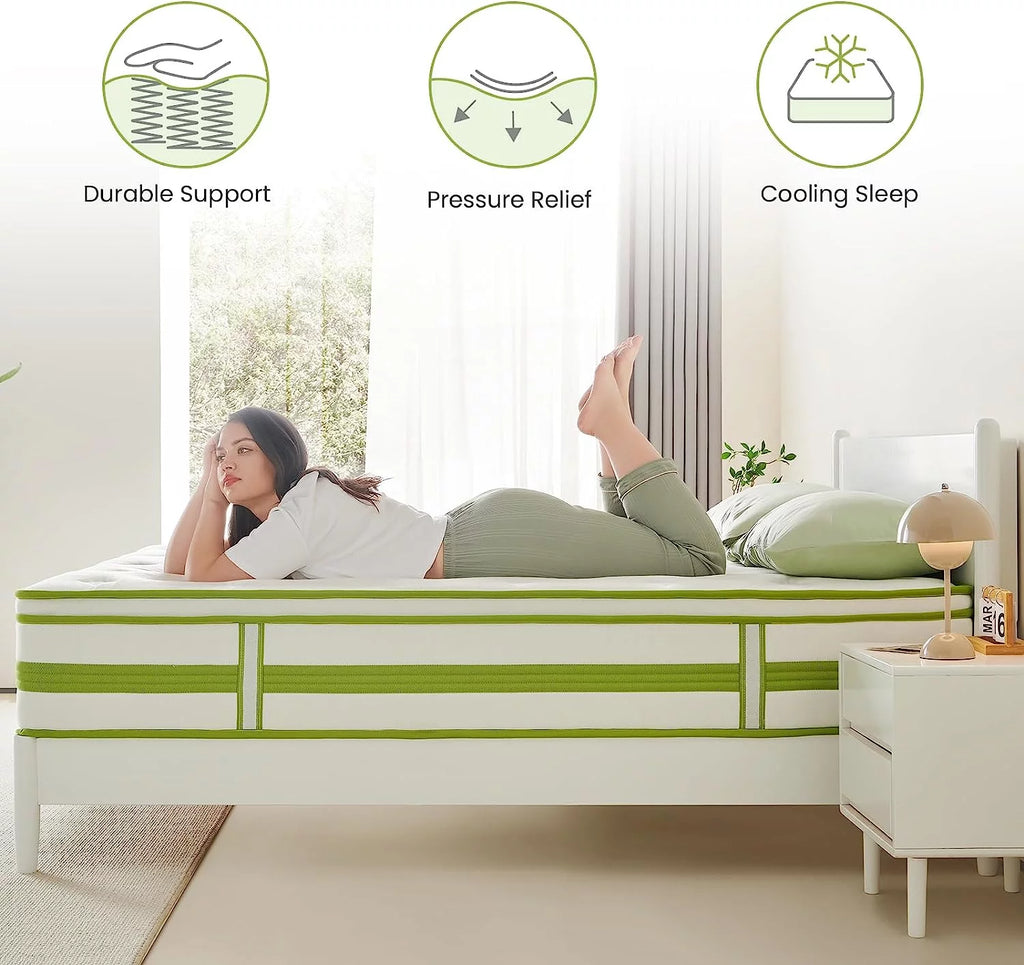 Queen 12 Inch Hybrid Memory Foam Mattress I142