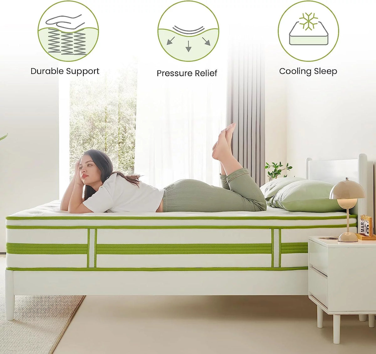 Queen 12 Inch Hybrid Memory Foam Mattress I142