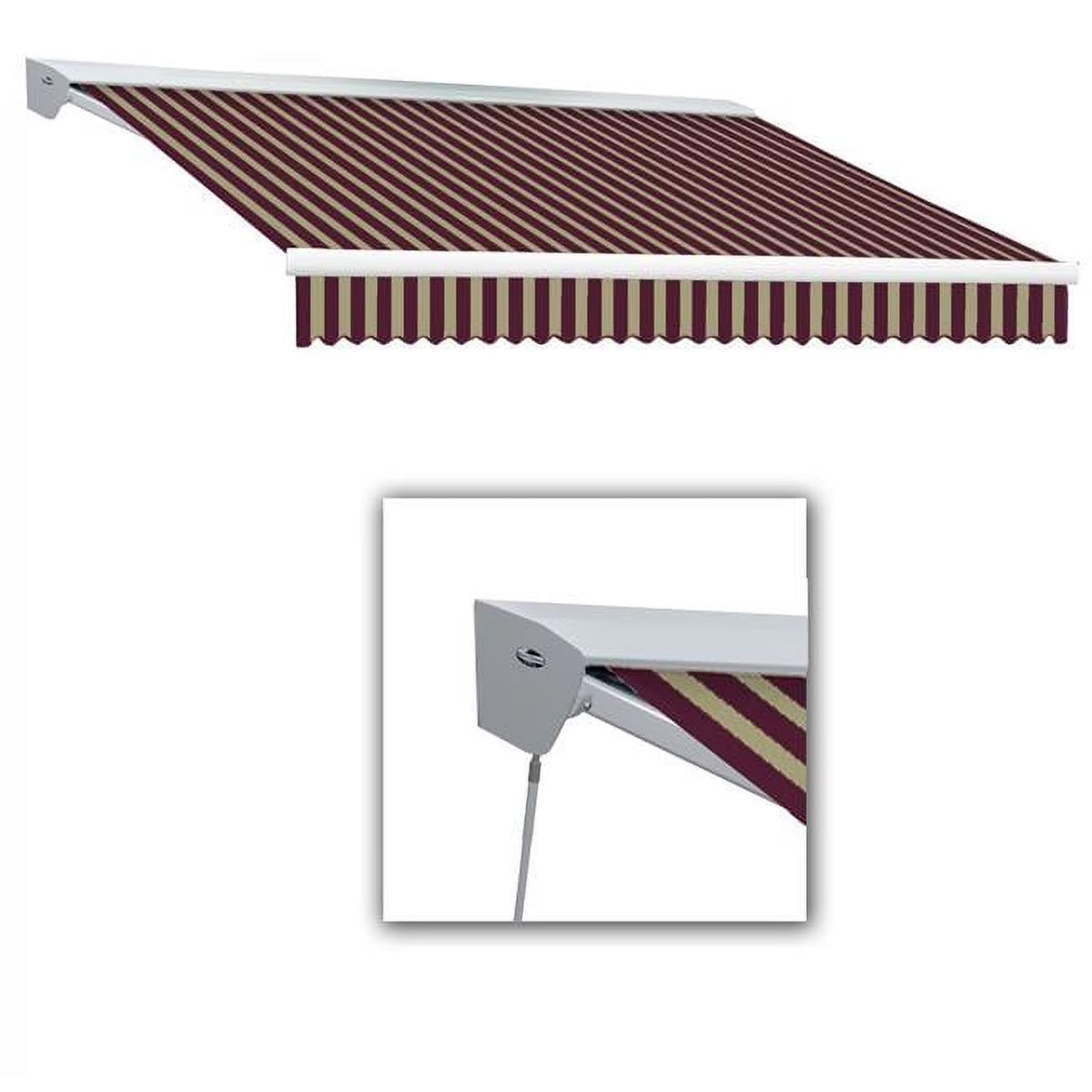 12 ft. Retractable Awning, Burgundy & Tan F2771