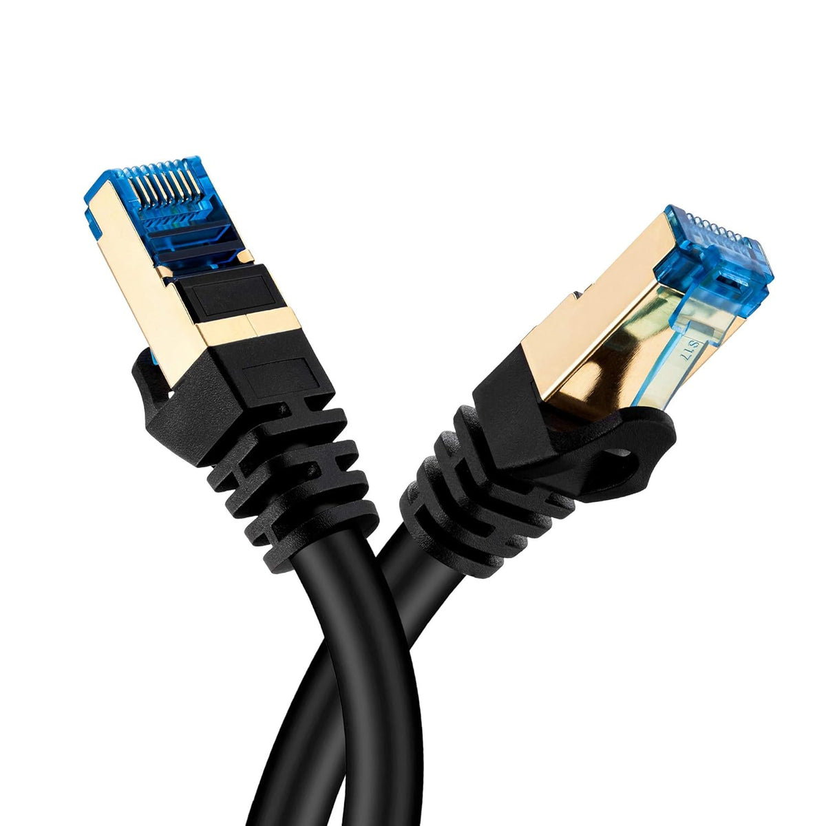 Outdoor Cat7 Ethernet Cable 150 ft Double Shielded SSTP 10Gbps 600MHz 26AWG Heavy-Duty Ethernet Patch Cable D9111
