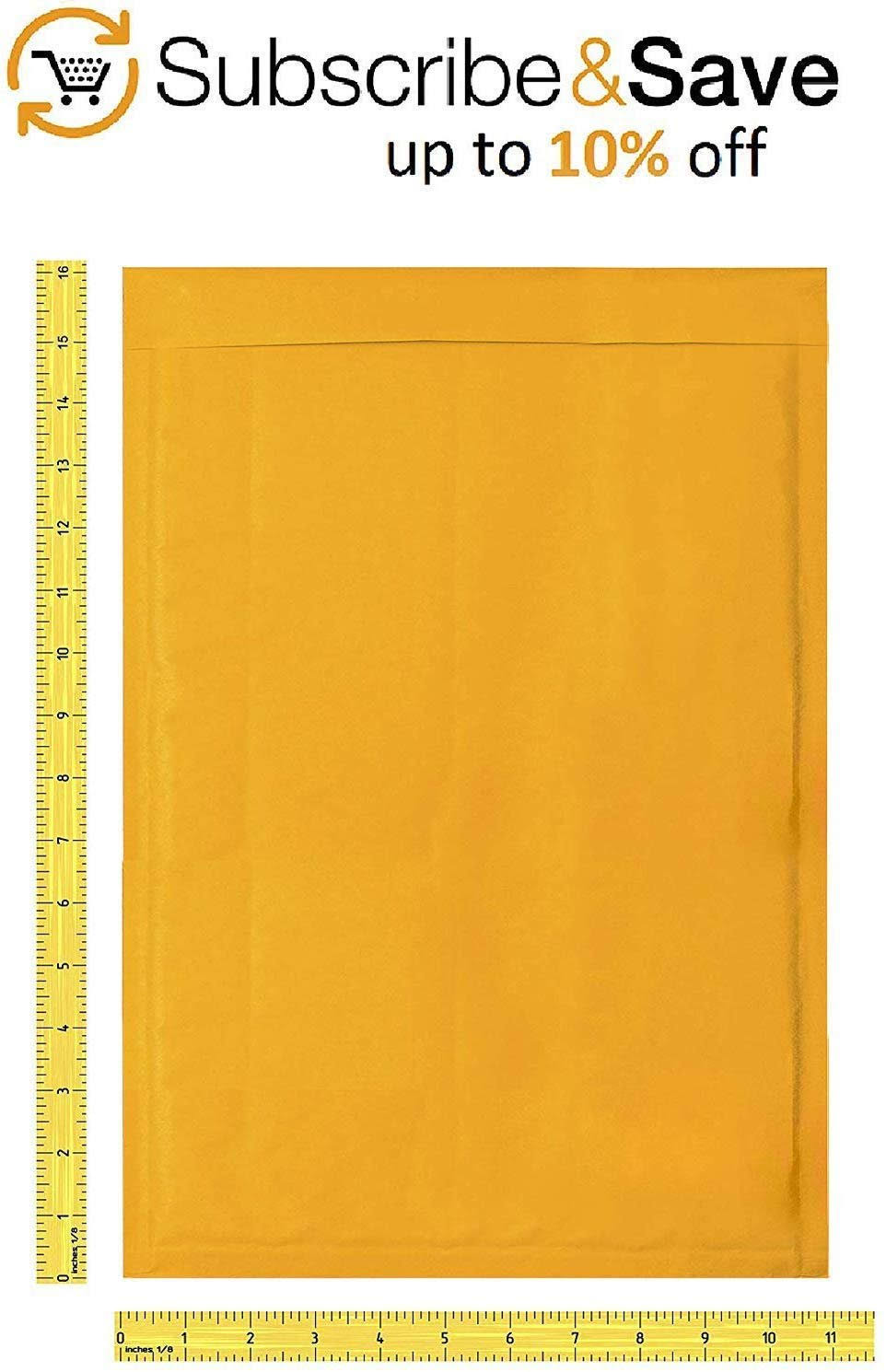 300 Pack Kraft Self Seal Bubble Mailers Padded Envelopes 10.5x22 x 15x22 R51868