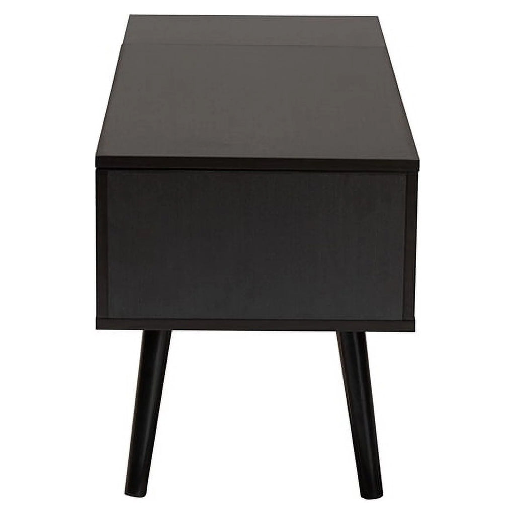 Black and Espresso Brown Wood Lift-Top Storage Coffee Table W667916