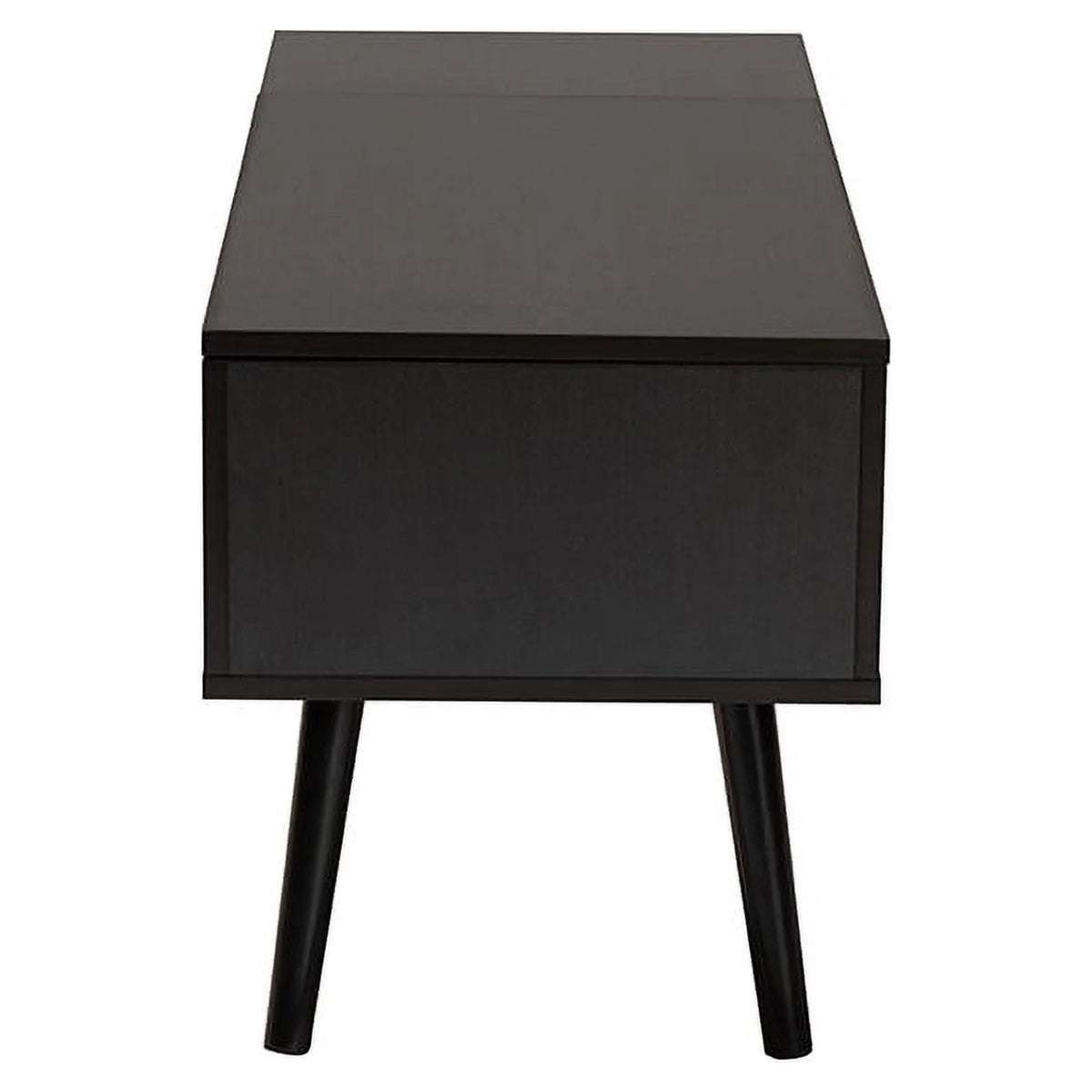 Black and Espresso Brown Wood Lift-Top Storage Coffee Table W667916