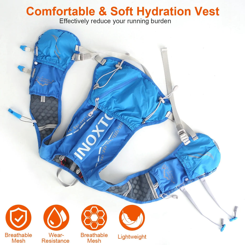 Blue Hydration Vest Backpack with 2.4L Water Bladder S19025