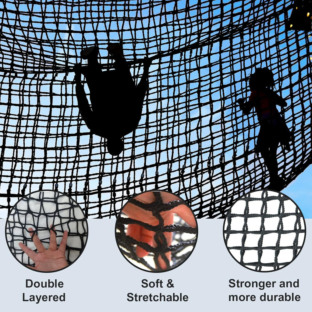 9.8X9.8 FT Kids Playground Net Heavy Duty Climbing Cargo Net D338483