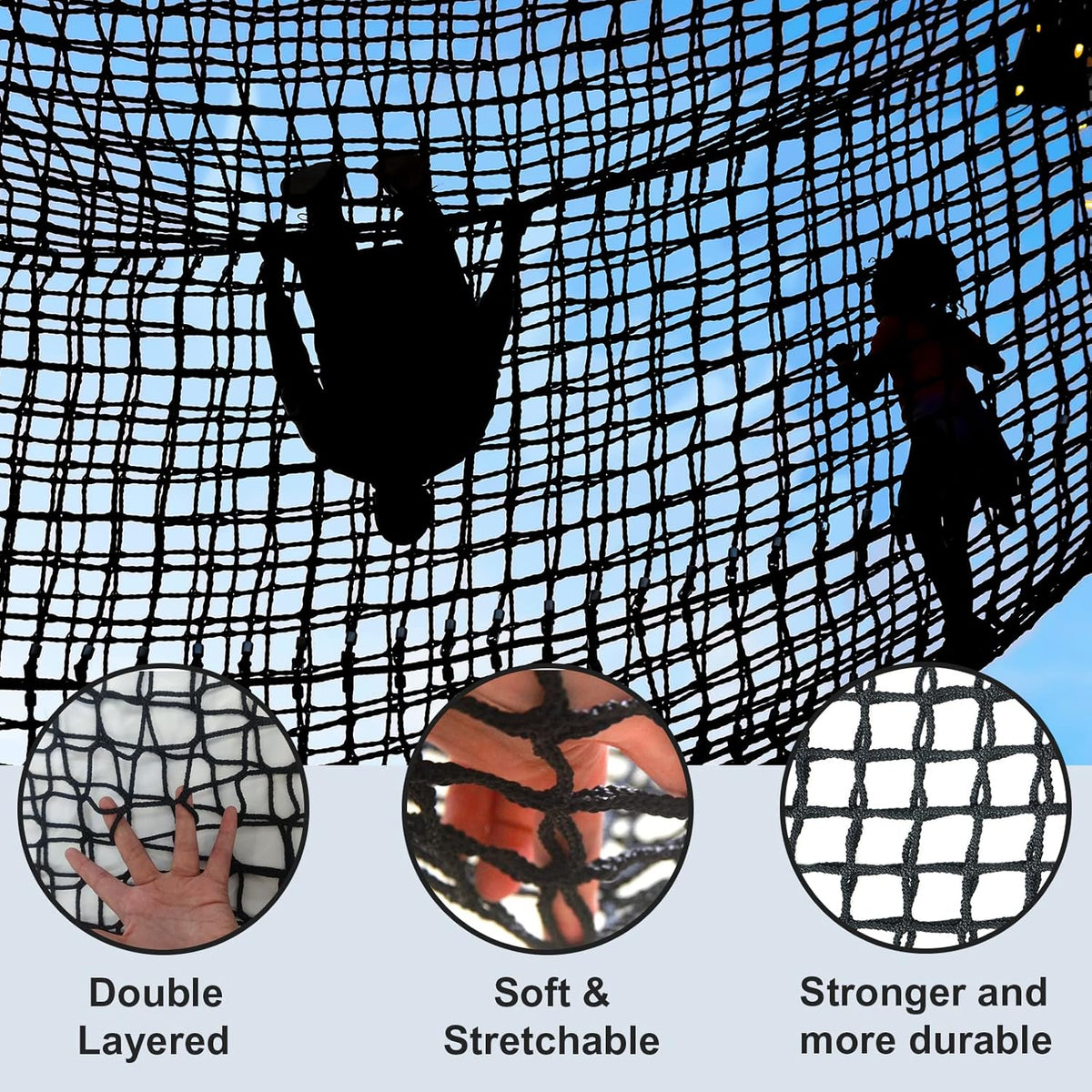 9.8X9.8 FT Kids Playground Net Heavy Duty Climbing Cargo Net D338483