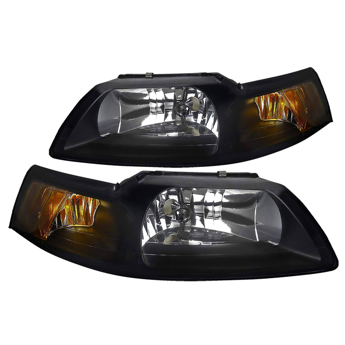 2000 Ford Mustang Black Euro Headlights V1012