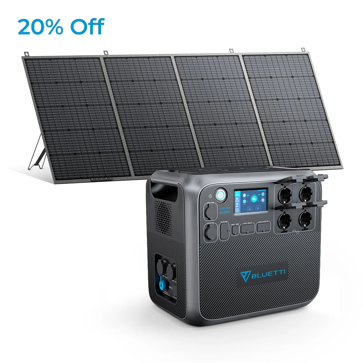 Portable Power Station 2048Wh Solar Generator 2200W AC Output Q150271