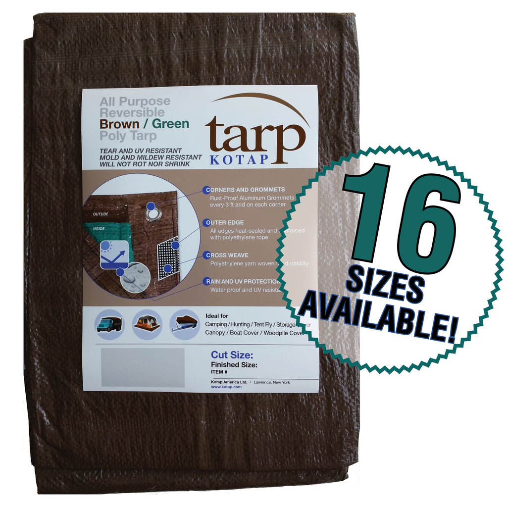 10-ft x 12-ft Reversible Brown/Green Poly Tarp Z701943