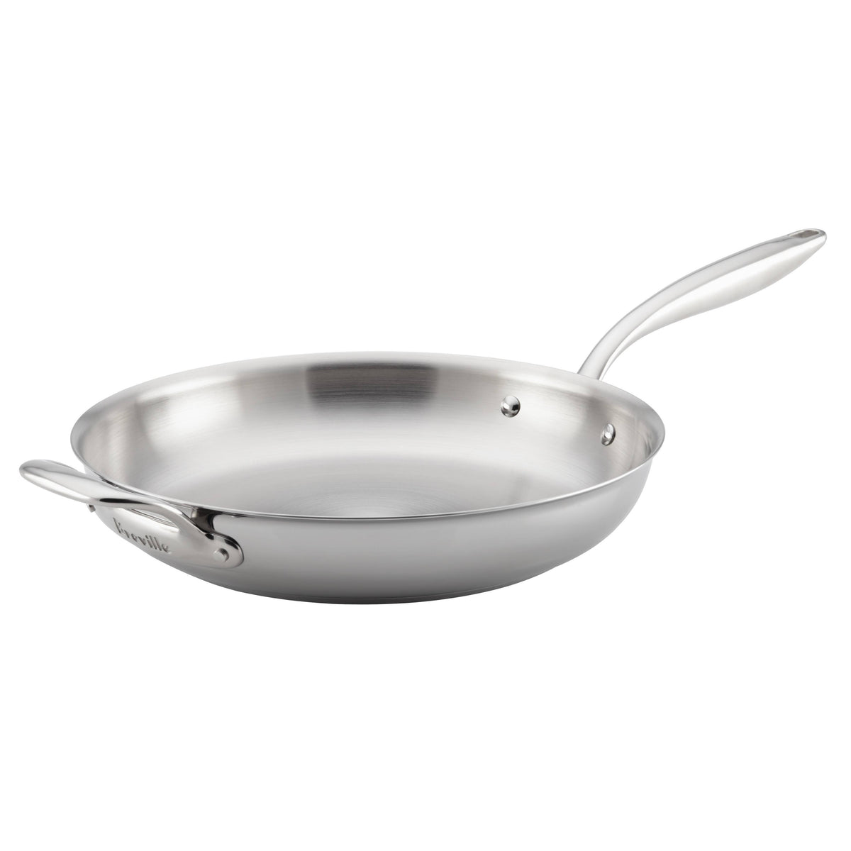 12.5x22 Clad Stainless Steel Fry Pan with Helper Handle X6888