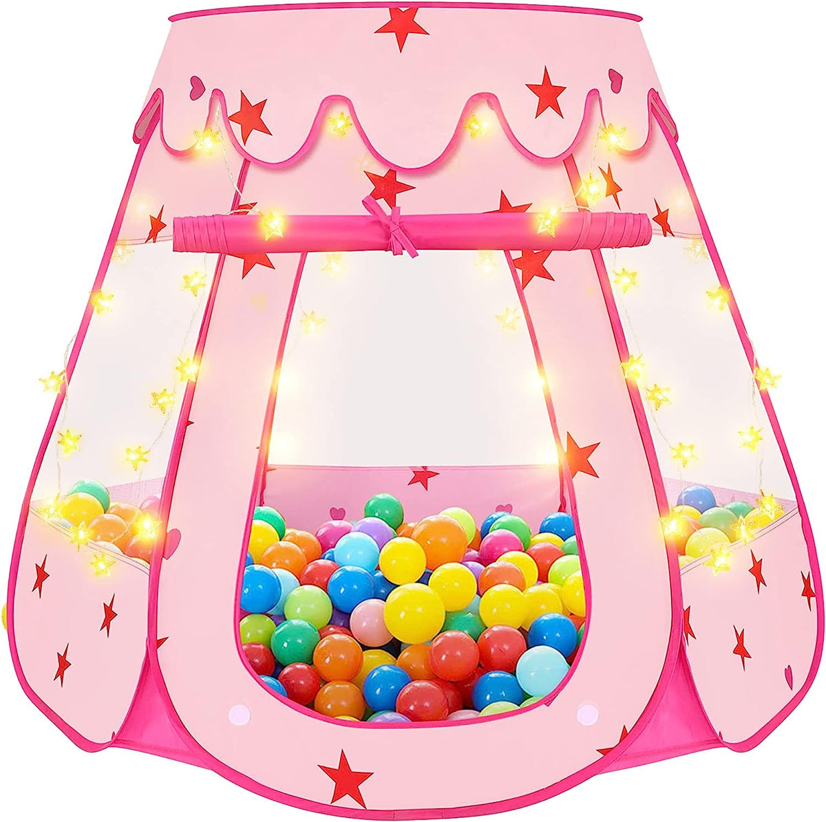 Princess Pop Up Tent with Star Lights and Portable Bag P209752