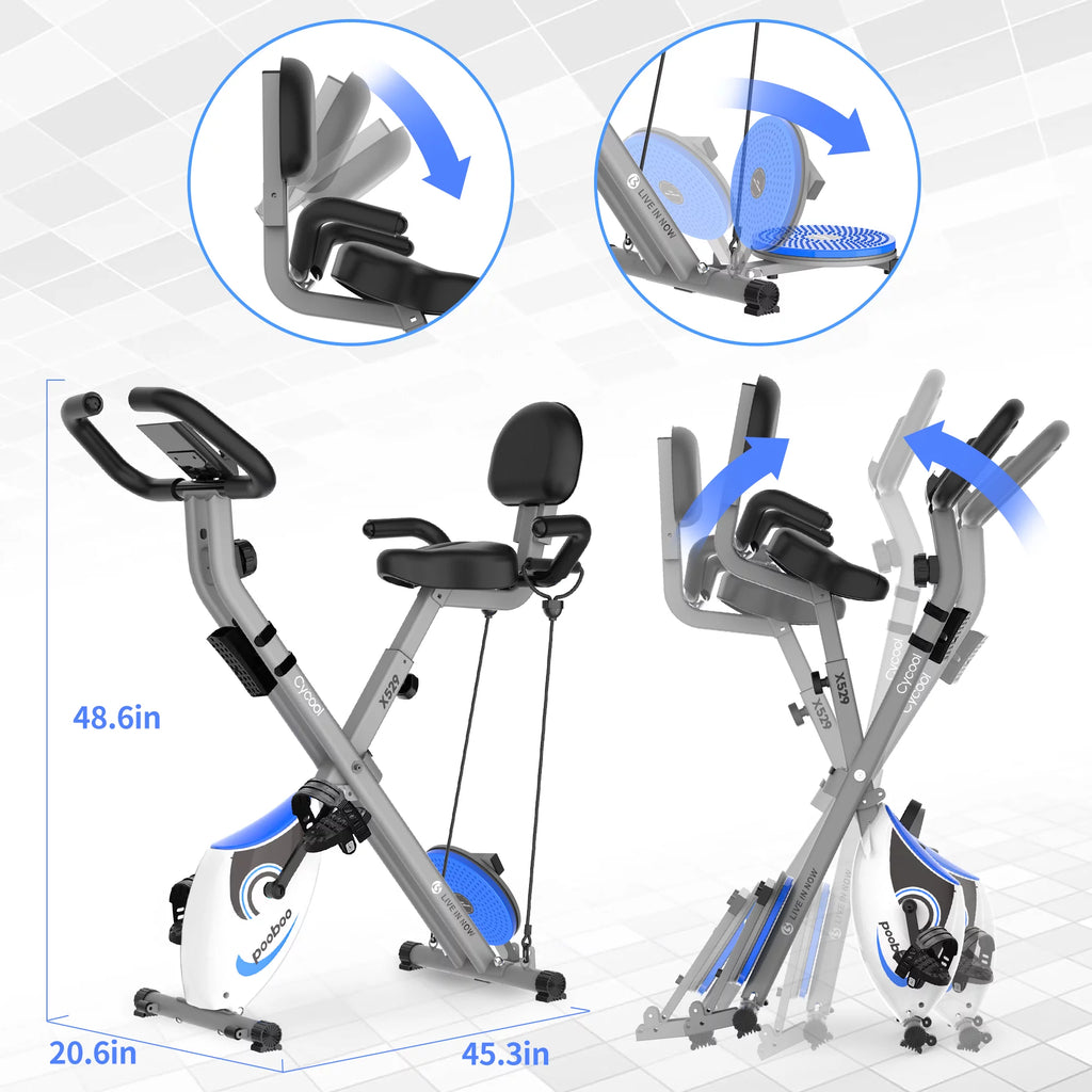 Foldable Magnetic Indoor Cycling Bike 220 lbs Capacity E505593