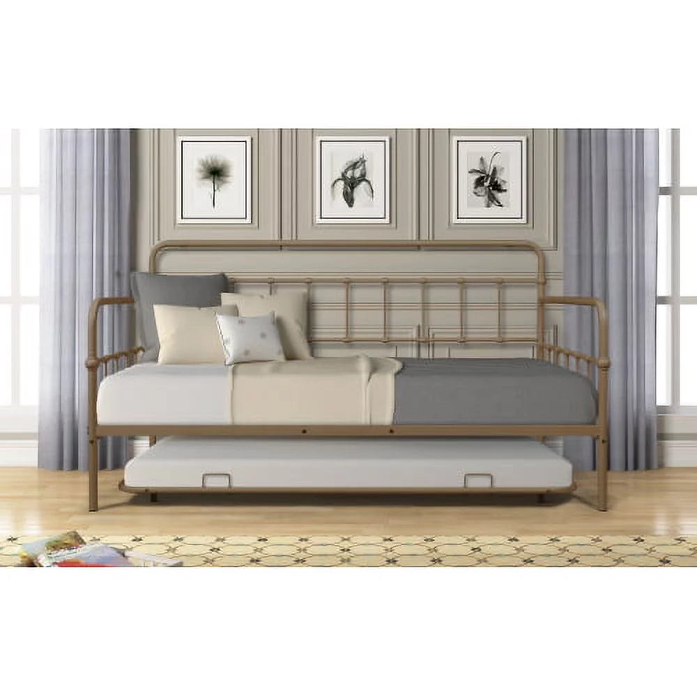 Bronze Metal Frame Daybed With Trundle I3153