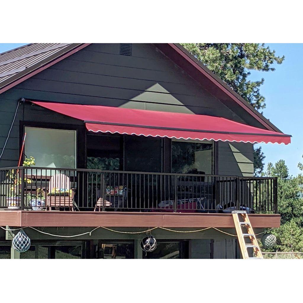 Burgundy Retractable Patio Awning J428
