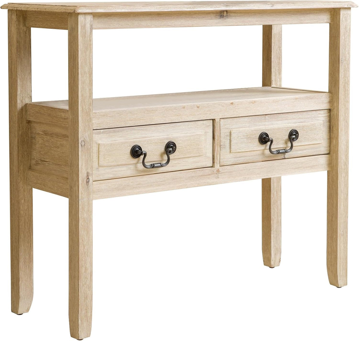 Brushed Morning Mist Acacia Wood Console Table Y966