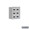 Cell Phone Storage Locker, 3 Door High Unit, 6 A Doors, Aluminum, Recessed Mounted, Resettable B630972
