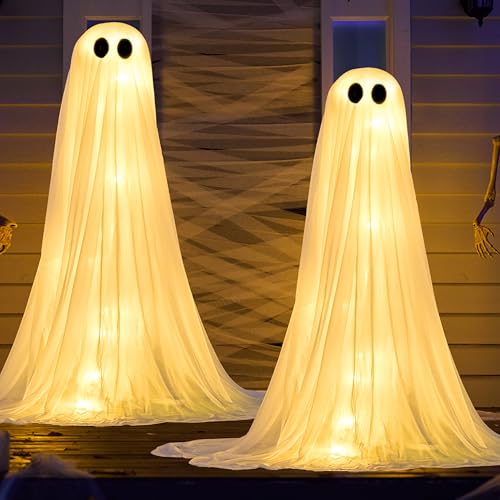 2 Pack 50'' Light Up Ghost Halloween Decor O442472