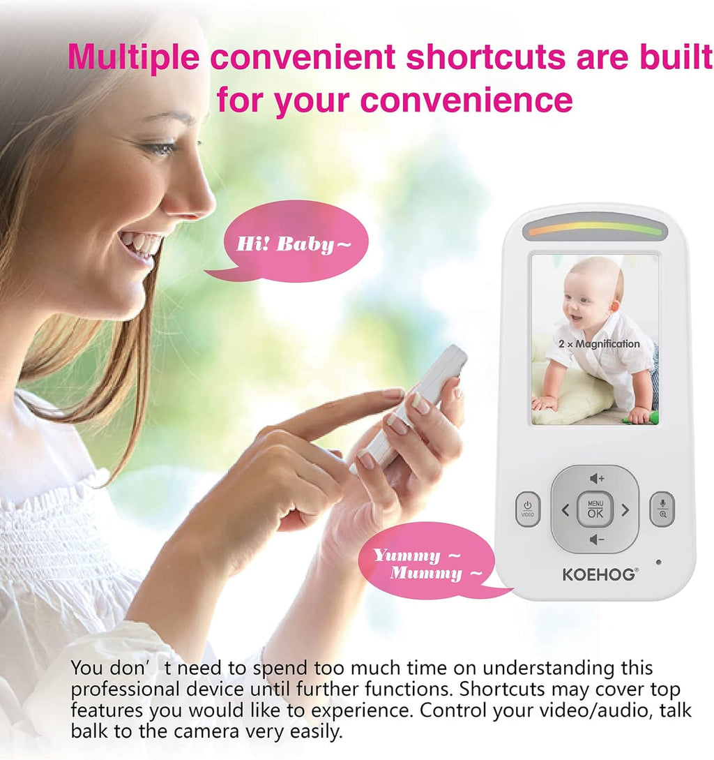 Video Baby Monitor with 2 Digital Cameras 1,000ft Range 2-Way Talk Temperature Display Day/Night Vision N4349