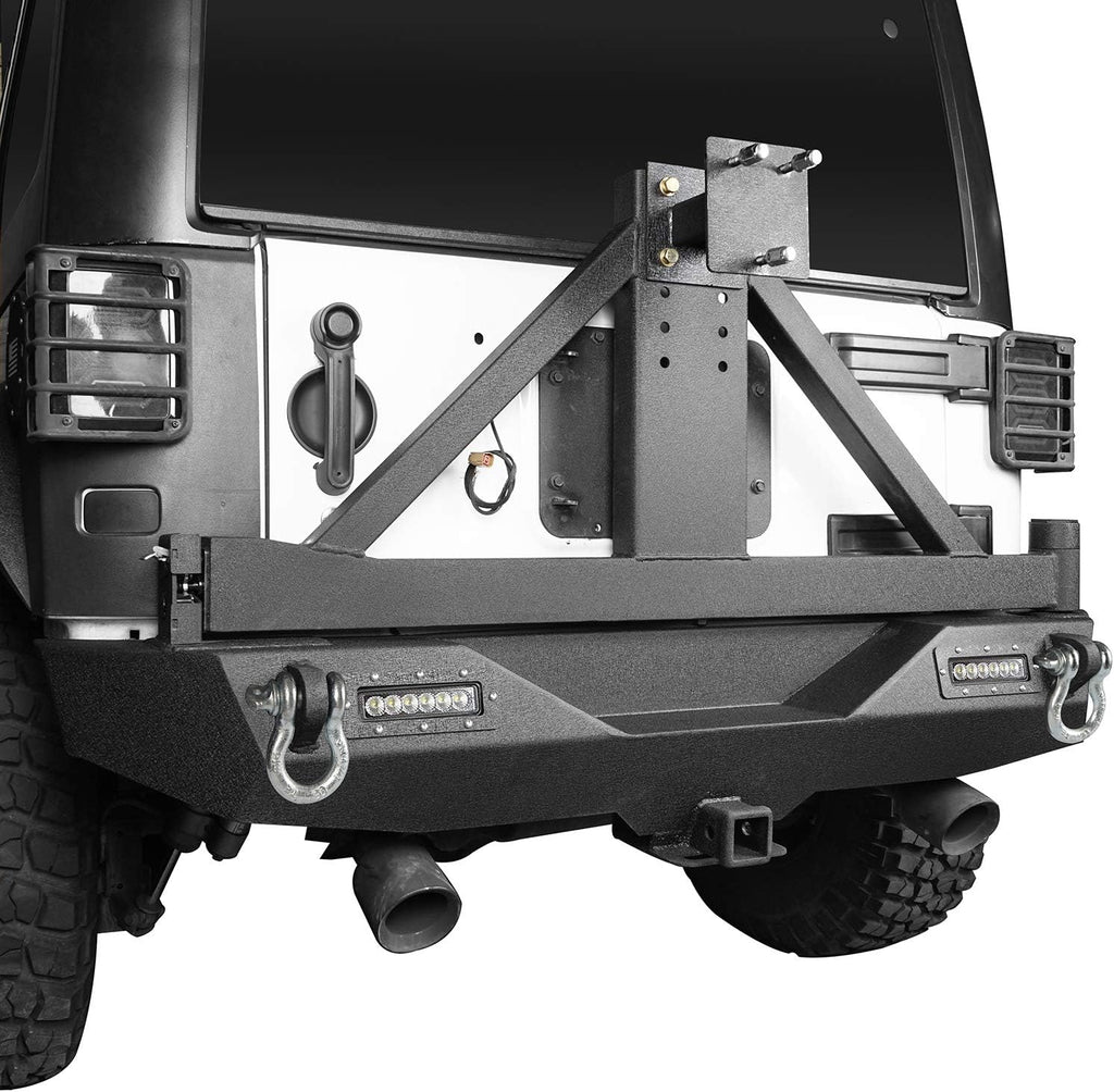 Rear Bumper with Spare Tire Carrier and Front Bumper Combo P254