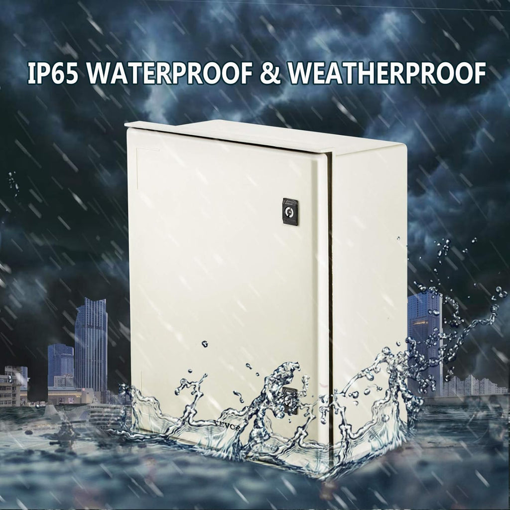 NEMA 4X Fiberglass Steel Electrical Box, 20 x 16 x 8 inches, IP66 Waterproof Hinged Junction Box P9685