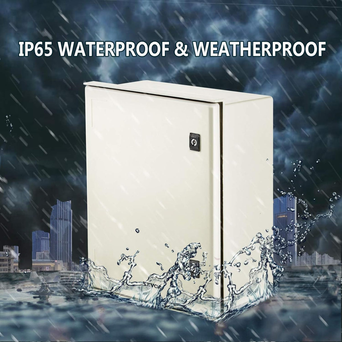 NEMA 4X Fiberglass Steel Electrical Box, 20 x 16 x 8 inches, IP66 Waterproof Hinged Junction Box P9685