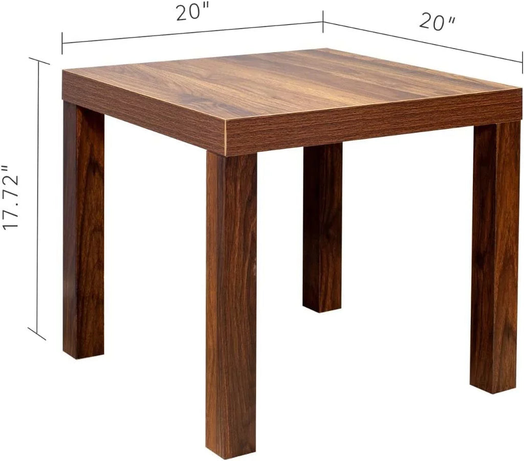 Brown Square Side Tables Set of 2 V33854