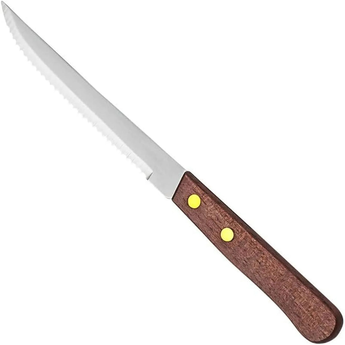 4-1/4-Inch Stainless Steel Serrated-Edge Steak Knives with Wooden Handles H948