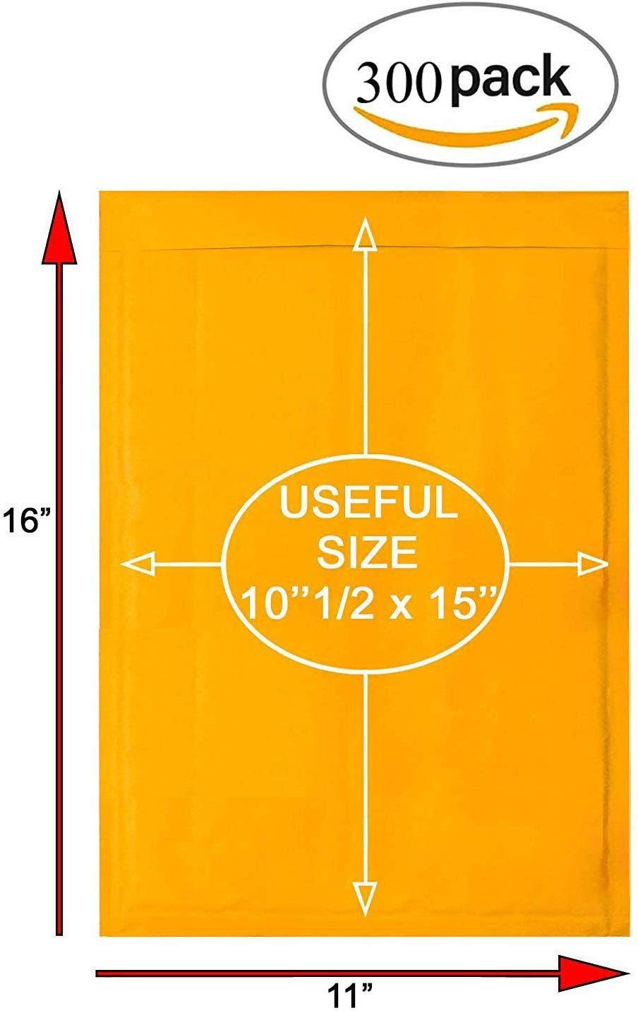 300 Pack Kraft Self Seal Bubble Mailers Padded Envelopes 10.5x22 x 15x22 R51868