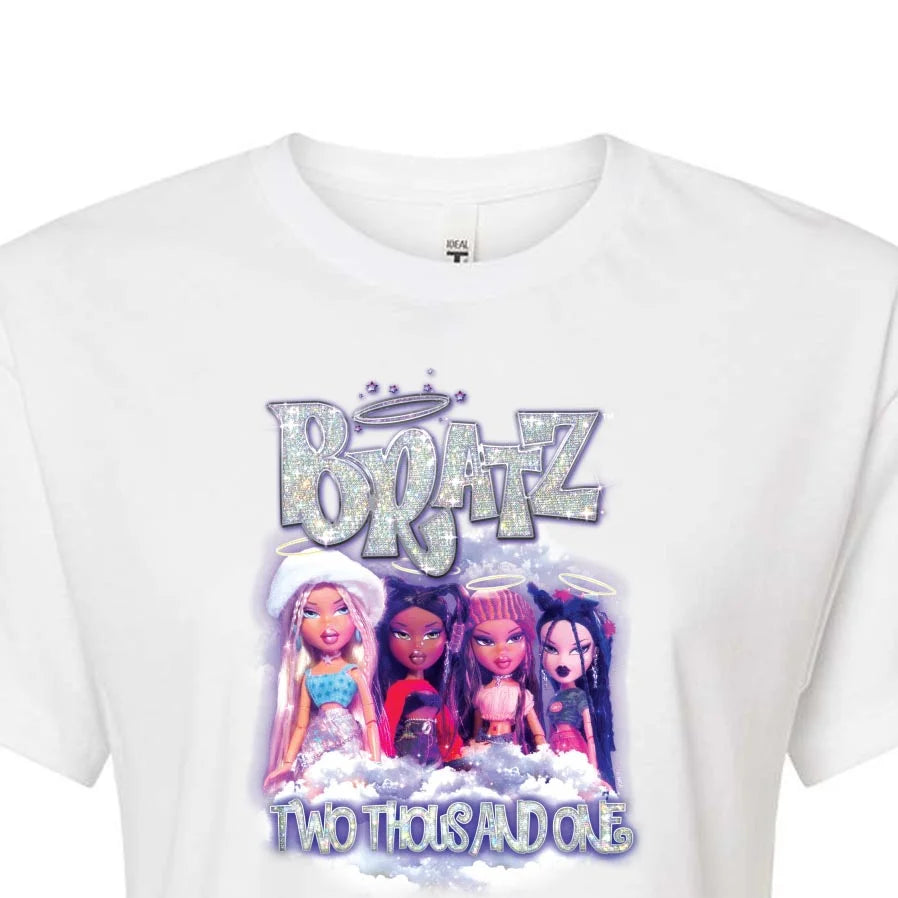 Juniors Cropped Cotton Blend T-Shirt A61842