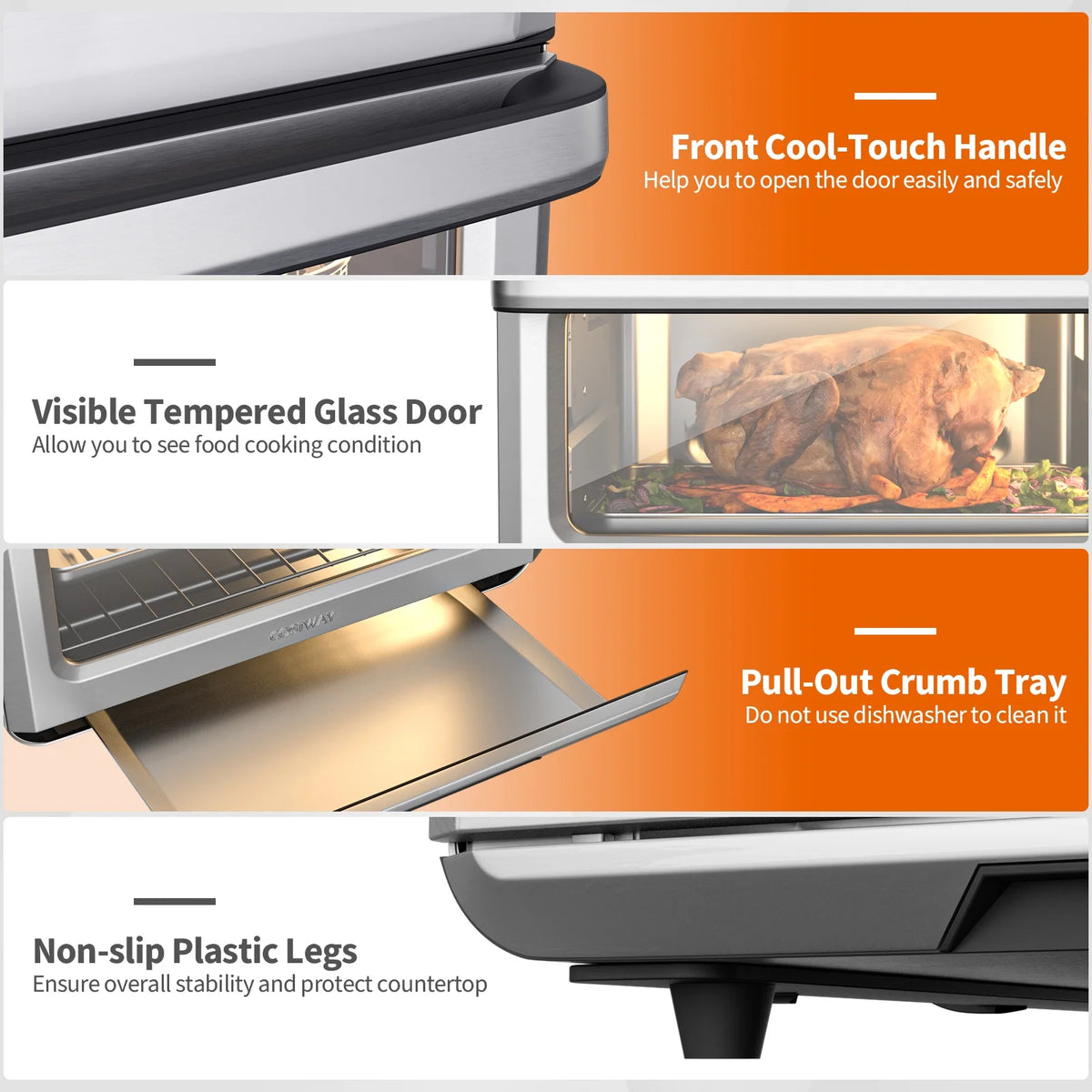 21QT Convection Air Fryer Toaster Oven 8-in-1 Q3377